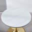 Table de salle à manger de 31,5 po de style Mid-Century pour 2 à 4 personnes avec plateau rond en MDF, table de salle à manger à piédestal, table basse de loisirs, plateau en céramique et panneau de fibres à densité moyenne-966041575