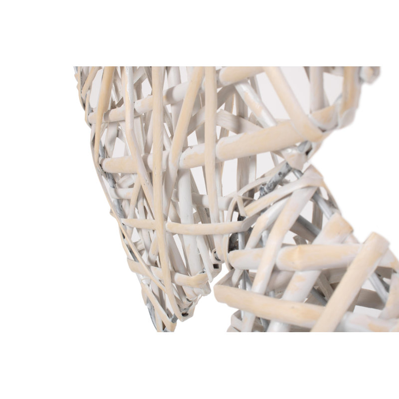 Wicker Table Top Xmas Tree, White Wash