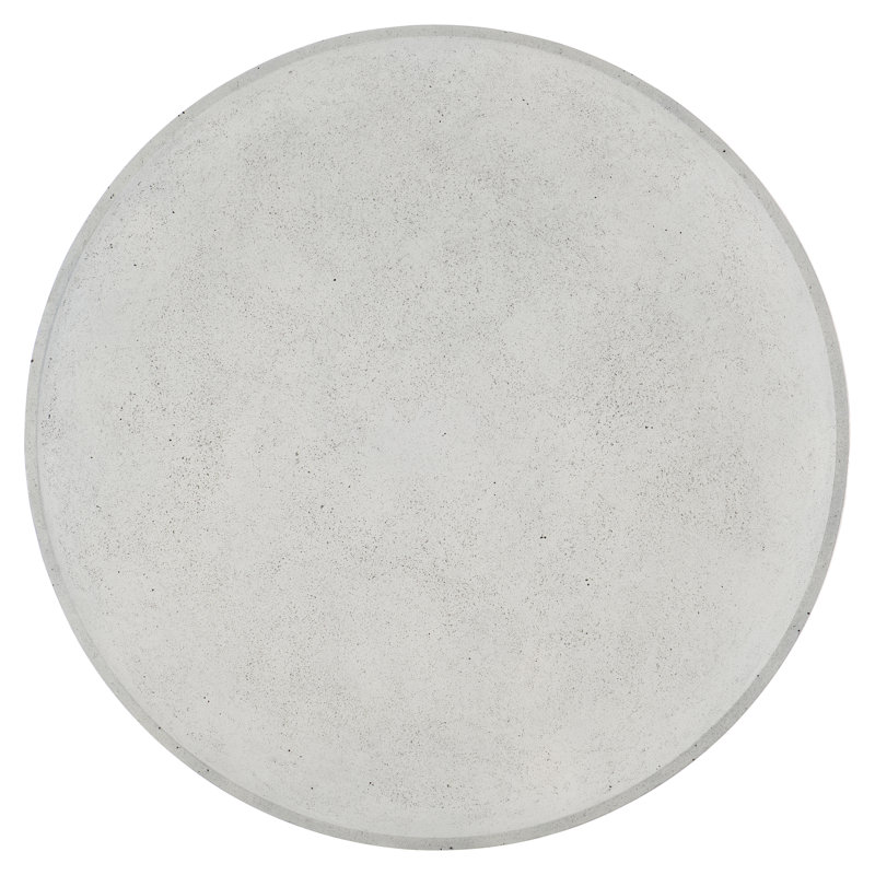 Gray Round Concrete Coffee Table with Storage