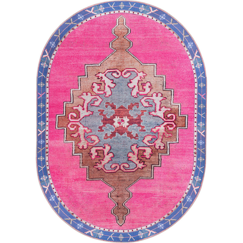 Oppie Performance Chenille Oriental Indoor Rug, Oval 7'6" x 10'6"