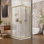 Cabine de douche d'angle 34 po x 34 po x 76 po, porte de douche coulissante double avec verre trempé 1/4 po facile à nettoyer, conception peu encombrante