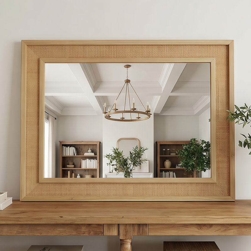 Miroir décoratif rectangulaire, 30" H x 20" W, Natural Wood