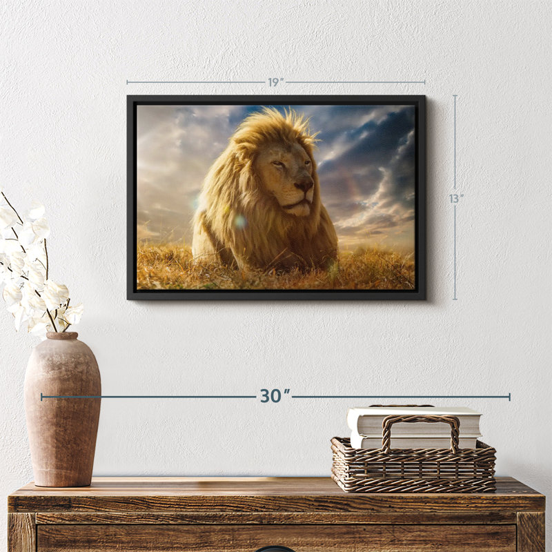 Impression sur toile Safari Lion Glory, H 19 po x l 13 po