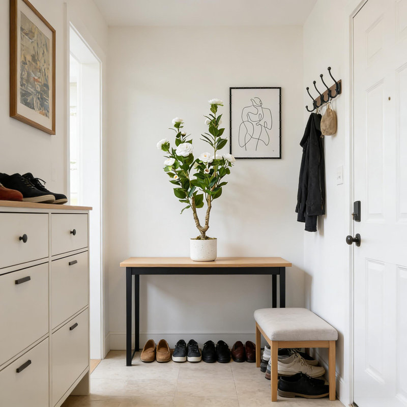 Arbre de camélia artificiel en pot pour le bureau extérieur, 2