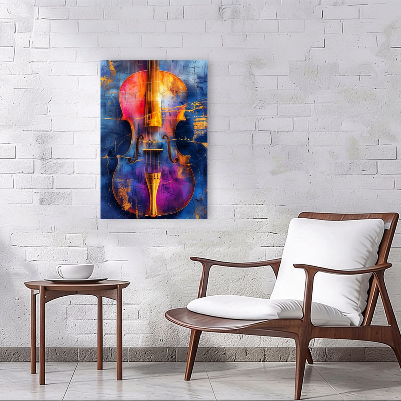 «Music Violin 3 Abstract Contemporary Landscape Nature», reproduction d'art murale, H 36 po x l 24 po