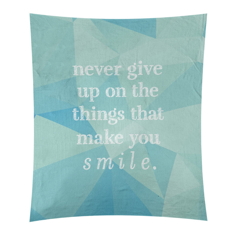 Tapisserie de perseverance en polyester et de citation en faux gemme, H 104 po x l 88 po, Zircon
