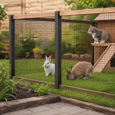 24in x 100ft black metal mesh, 1/2-inch welded chicken wire roll, garden plant fencing, suitable for chicken coops and home renovation