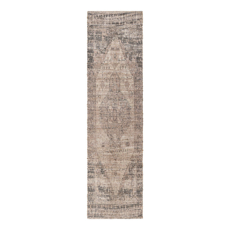 Watkin Handmade Hand Loomed Natural/Light Brown Rug, Runner 2'2" x 8'