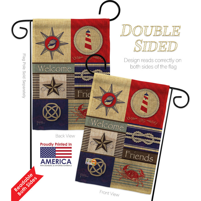 Kisner Double Sided 18.5'' H x 13'' W Burlap Flag Set
