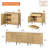 94.5" Modern Reeded Drawer Dresser Set With Doors For Bedroom, Minimalist Chest Of Drawers With Storage, Wooden Dresser For Living Room, Bedroom, Entryway-961853987