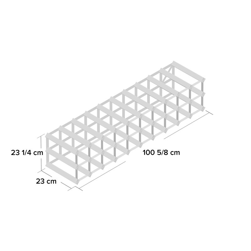Felica 30 Bottle Floor Wine Bottle Rack, Walnut Stained Pine / Galvanised Steel