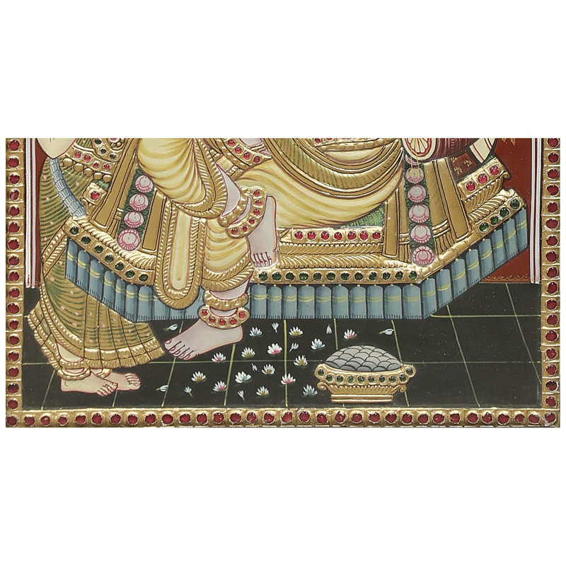 Vithoba Krishna Tanjore, peinture | Couleurs traditionnelles avec or 24 carats | Structure en bois de teck | Fait à la main