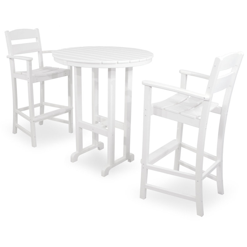 Ensemble de bar rond 3 pièces POLYWOOD Classics, Blanc