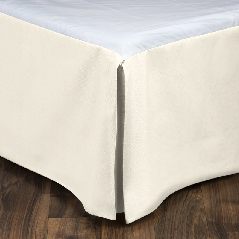 Cotton Twill Natural Tailored 18 inch  Bedskirt, 18", Cream, Queen