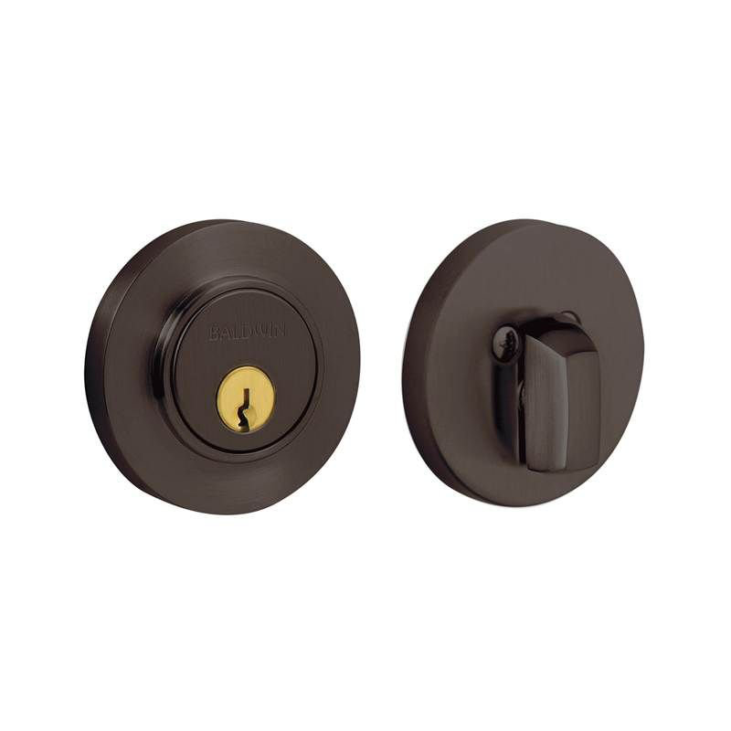 Contemporary Low Profile Single Cylinder Deadbolt, Venetian Bronze, Yes