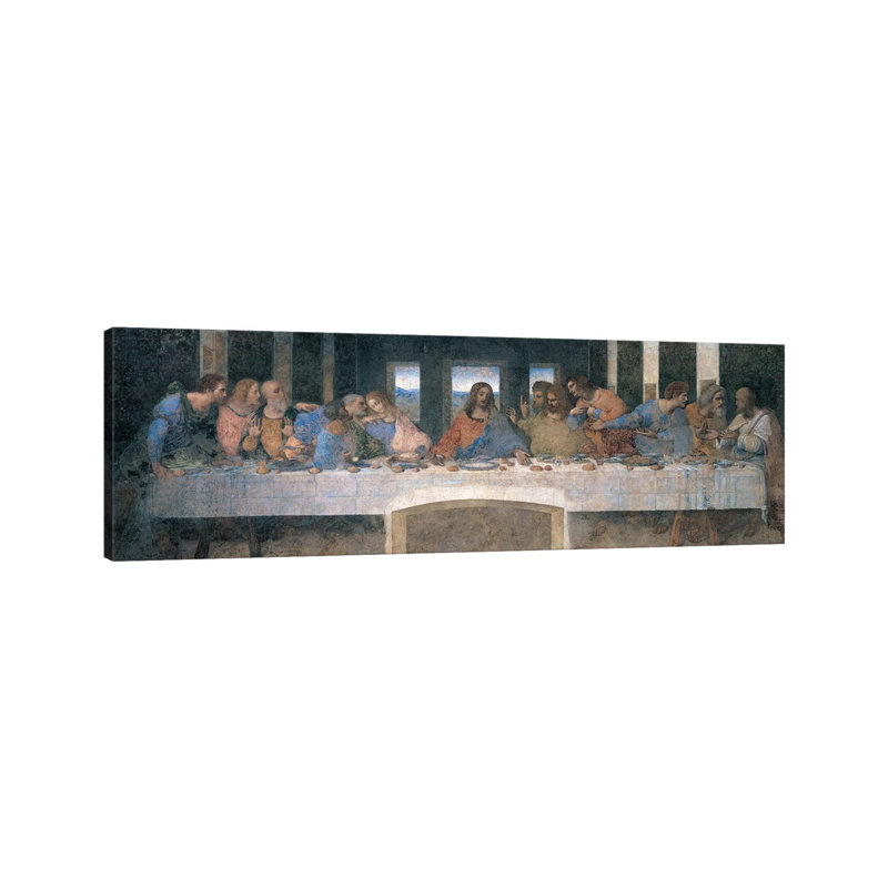 L'Ultima Cena (The Last Supper), Cropped by Leonardo Da Vinci - 1 Piece Wrapped Canvas Panoramic Wall Art