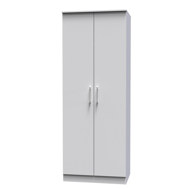 Fully Assembled Devon 2 Door Wardrobe, Grey