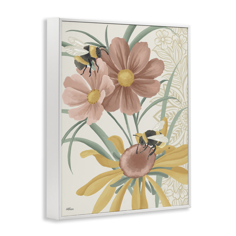 Bourdons pollinisateurs chat Thurman Designs bg-141, Estampe numérique encadrée blanc bord de mer, H 30 po x l 24 po