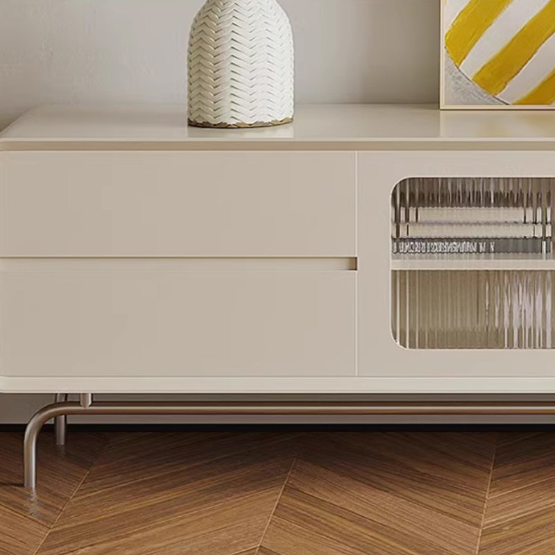 Combinaison simple de table basse et de meuble télé, Blanc