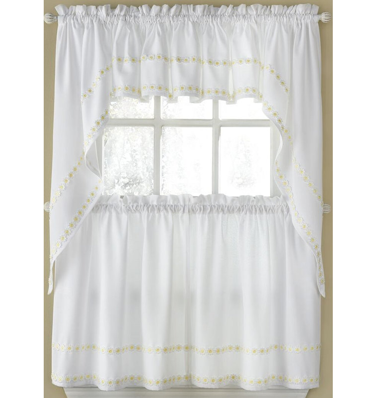 Honore Tie-Up Kitchen Curtain, 56" W x 36" L