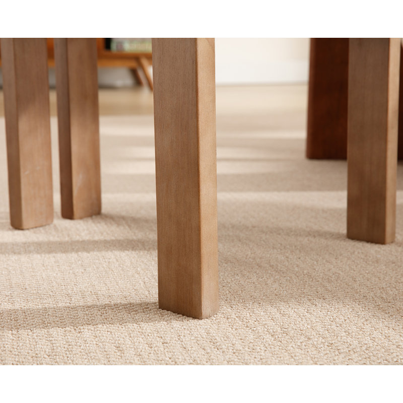 Chaises de salle à manger Janeene, Blanc, Bois brun