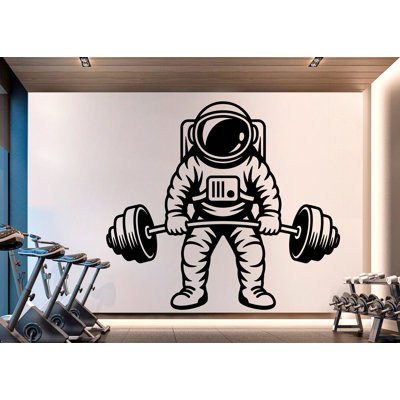 Adhésif décoratif astronaute haltérophile