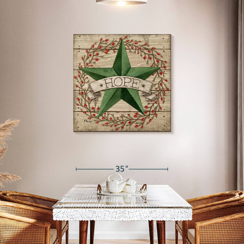 Tergel Barn Star With Berries II, 36" H x 36" W
