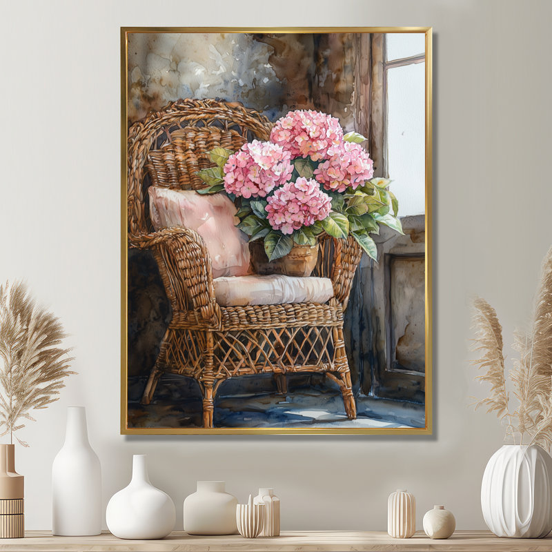 Leaston - Floral Canvas Art Print, Floater Framed Print, 32" H x 16" W, Gold