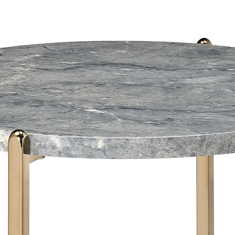 Round End Table With X Shape Base