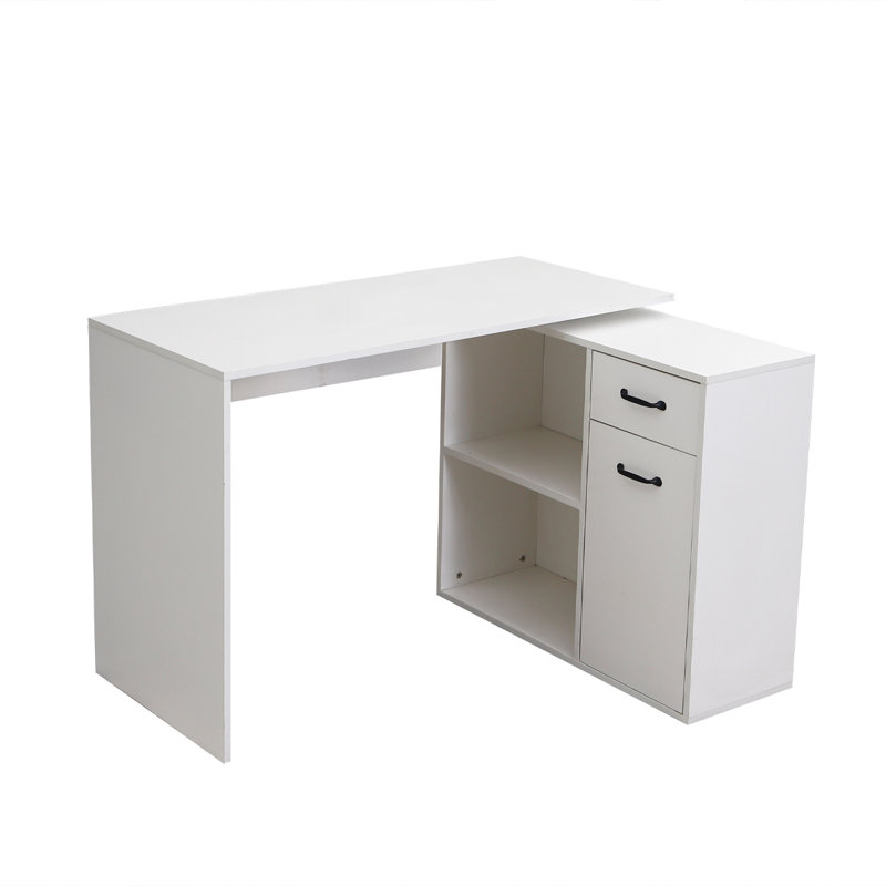 L-Shaped Executive Desk, White