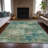 Machine Washable Indoor/Outdoor Xhevrie Teal Rug-111946774