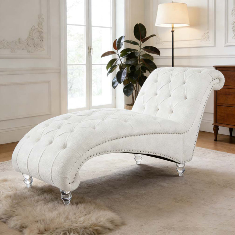 Chaise longue sans accoudoirs touffetée