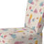 Chaise d'appoint abstraite rembourrée - motif corail bord de mer bleu-791253389
