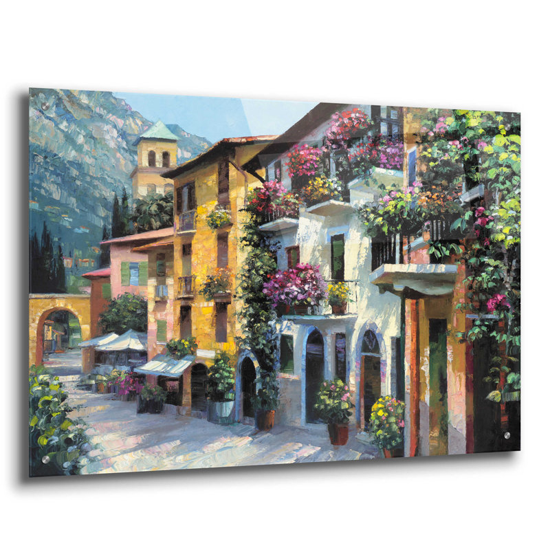 «Village Hideaway» par Howard Behrens - peinture sans cadre, H 24 po x l 36 po x P 0,2 po