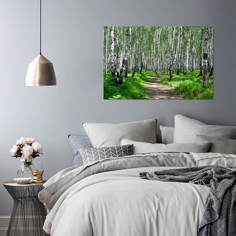 Leinwandbild - Grafikdruck „Birch Forest 2”