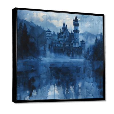 Art mural bleu et noir, château allemand I, château
