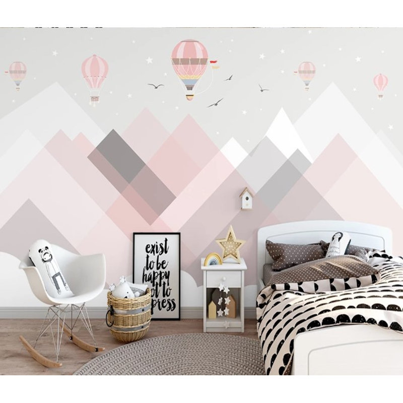 Geometric Wall Mural, 105.96" W x 187" L
