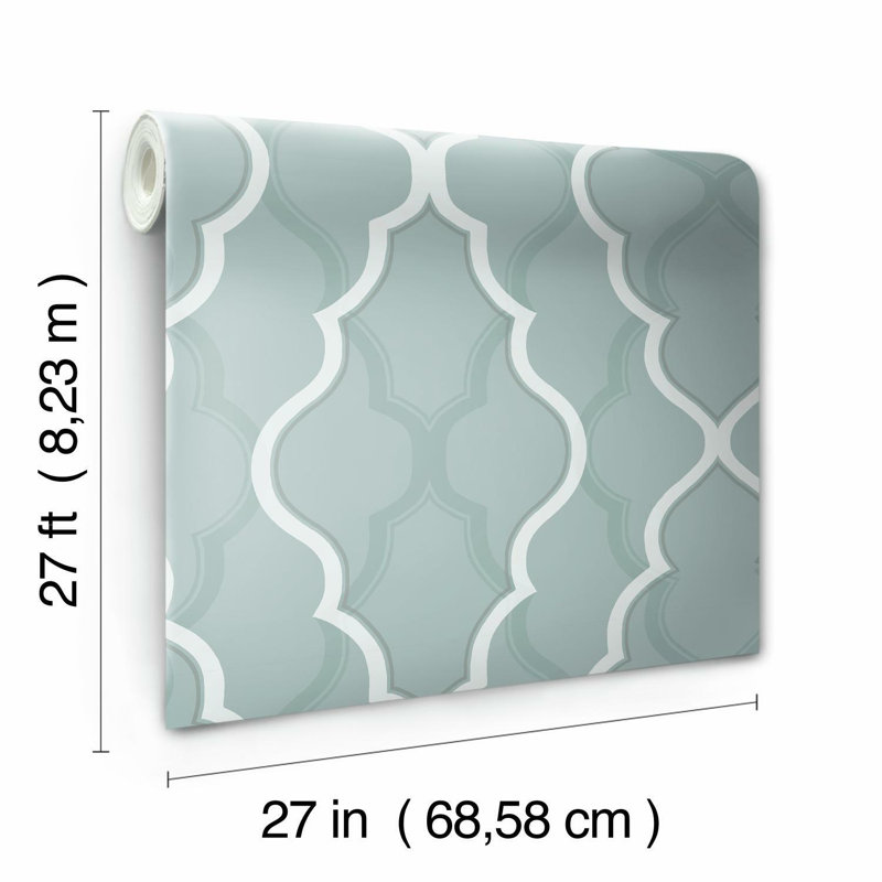 Papier peint double damas, Bleu sarcelle