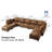 Modular Sectional Sofa With Storage, Modern Brown Faux Leather, Reversible Chaise, U Shaped Couch For Living Room, Waterproof & Easy Clean, 7 Seats With 2 Ottomans