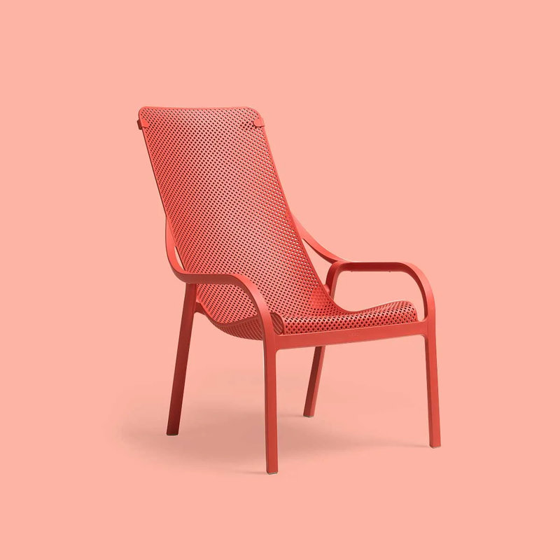 Net Outdoor Lounge Chair, Coral
