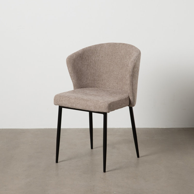 Azizah 47cm H Polyester Upholstered Upholstered Back Side Chair, Taupe