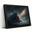 Dark Rocky Cliffs And Ocean Waves Under Colorful Storm Sky Canvas Wall Art-133549779