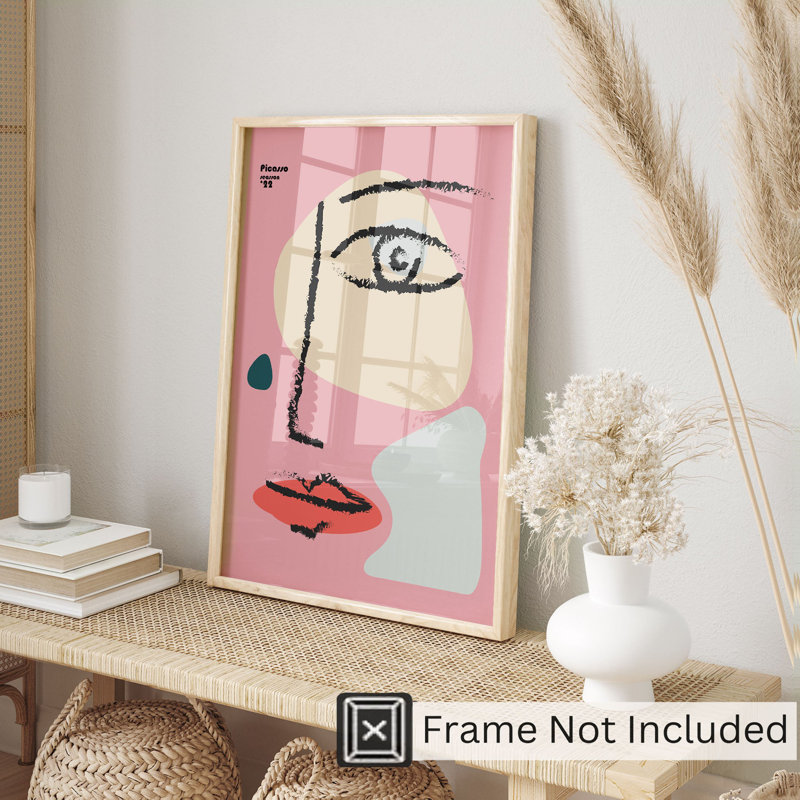 «Abstract Picasso Face III», reproduction d'art moderne sans cadre, H 36 po x l 24 po