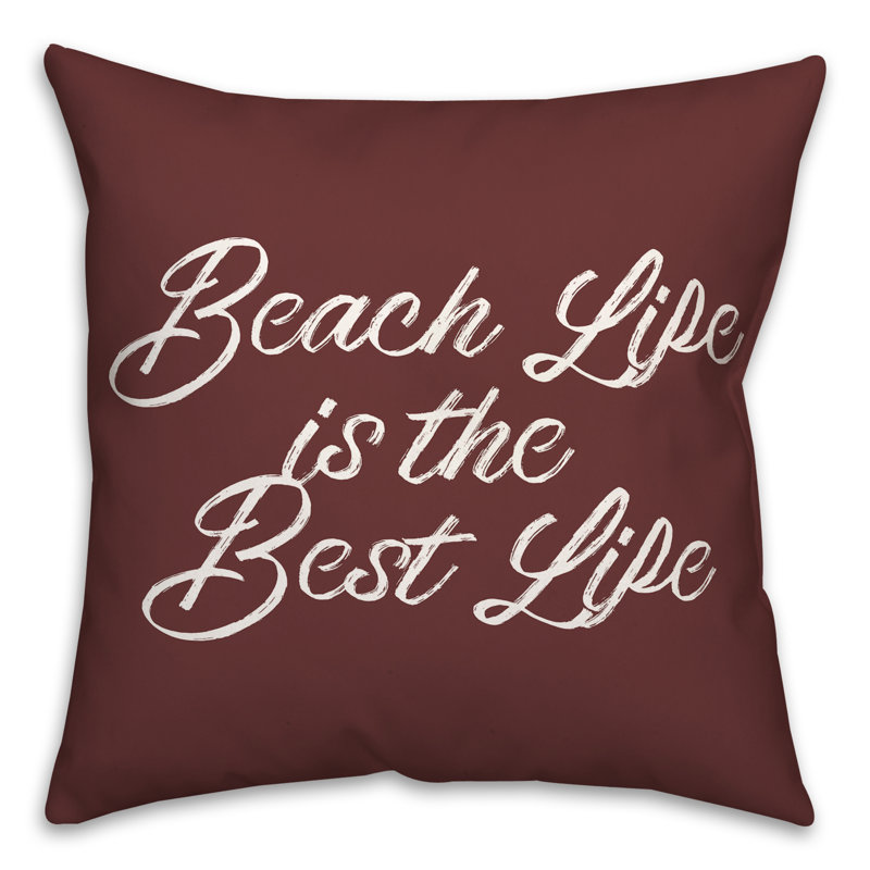 Coussin décoratif intérieur / extérieur en polyester , H 18 po x l 18 po, Marron