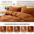 NEXHOME PRO Terracotta Burnt Orange Duvet Cover Set Kids Twin Size Linen Look Textured Organic Natural 100% Washed Cotton Duvet Cover 2 Pieces Bedding Set Caramel with Zipper Closure (No Comforter)-117045065-117045078