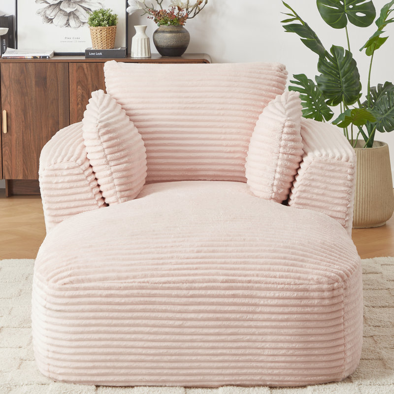 Velours côtelé rose moderne, sans assemblage, ensemble de ressorts, idéal pour une chaise longue de salon, soutien, détente confortable à la maison