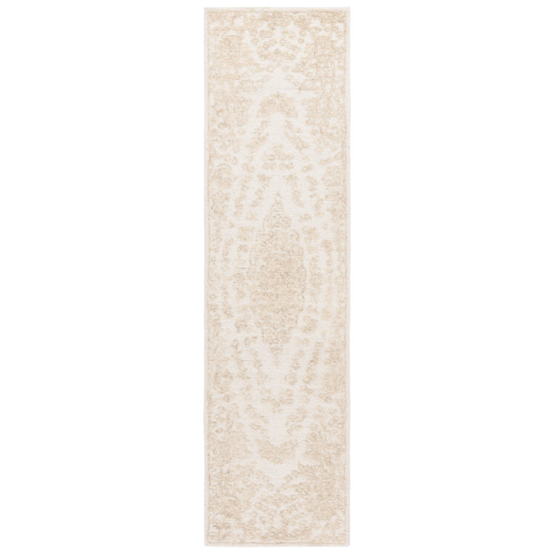 Tapis ivoire / vert clair Ebony 218, Tapis de couloir 2 pi 3 po x 9 pi