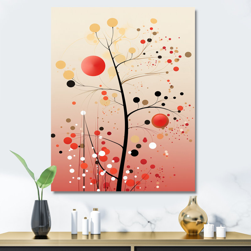 «Pink Boho Blooming Branch» sur toile, H 44 po x l 34 po x P 1,5 po, Toile tendue