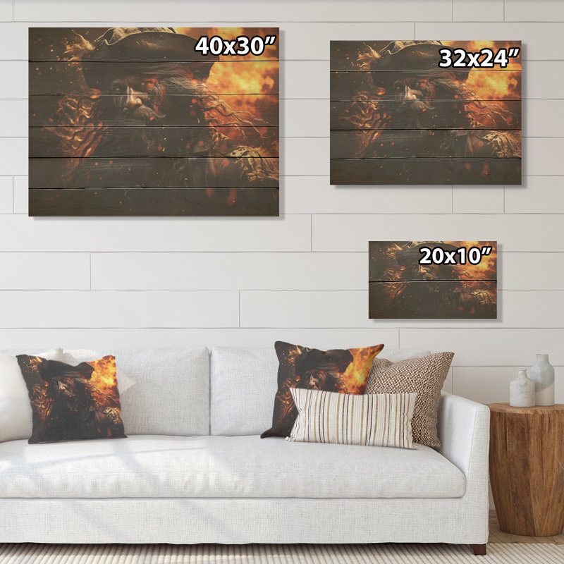 Vengeance «Pirates» - art sur bois de pin naturel, H 30 po x l 40 po