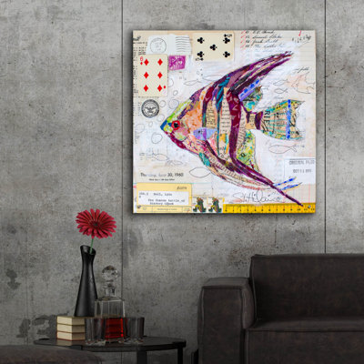 Epic Art 'Angel Fish At Bravery Creek' By St. Hila " Angel Fish At Bravery Creek " by St. Hilaire Elizabeth